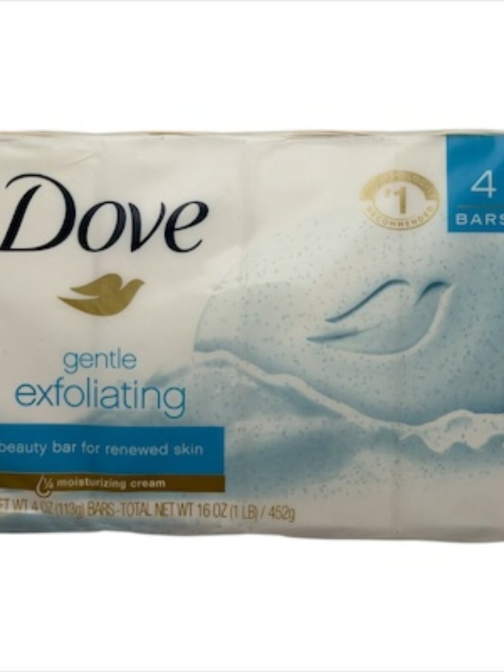 4 Pack Dove Gentle Exfoliating Beauty Cream Bar Soap New 4oz.